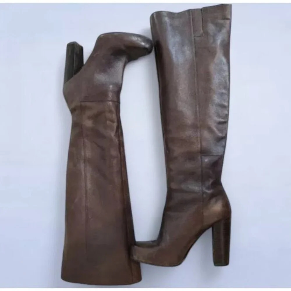 Nine‎ West Crop Shop Brown High Heel Boots - Size 7